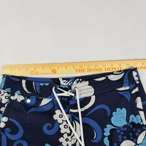 HOBIE BY HURLEY-  Men’s Size 32 Hybrid COTTON WALK/BOARD SHORTS- Floral Blue - Picture 13 of 14